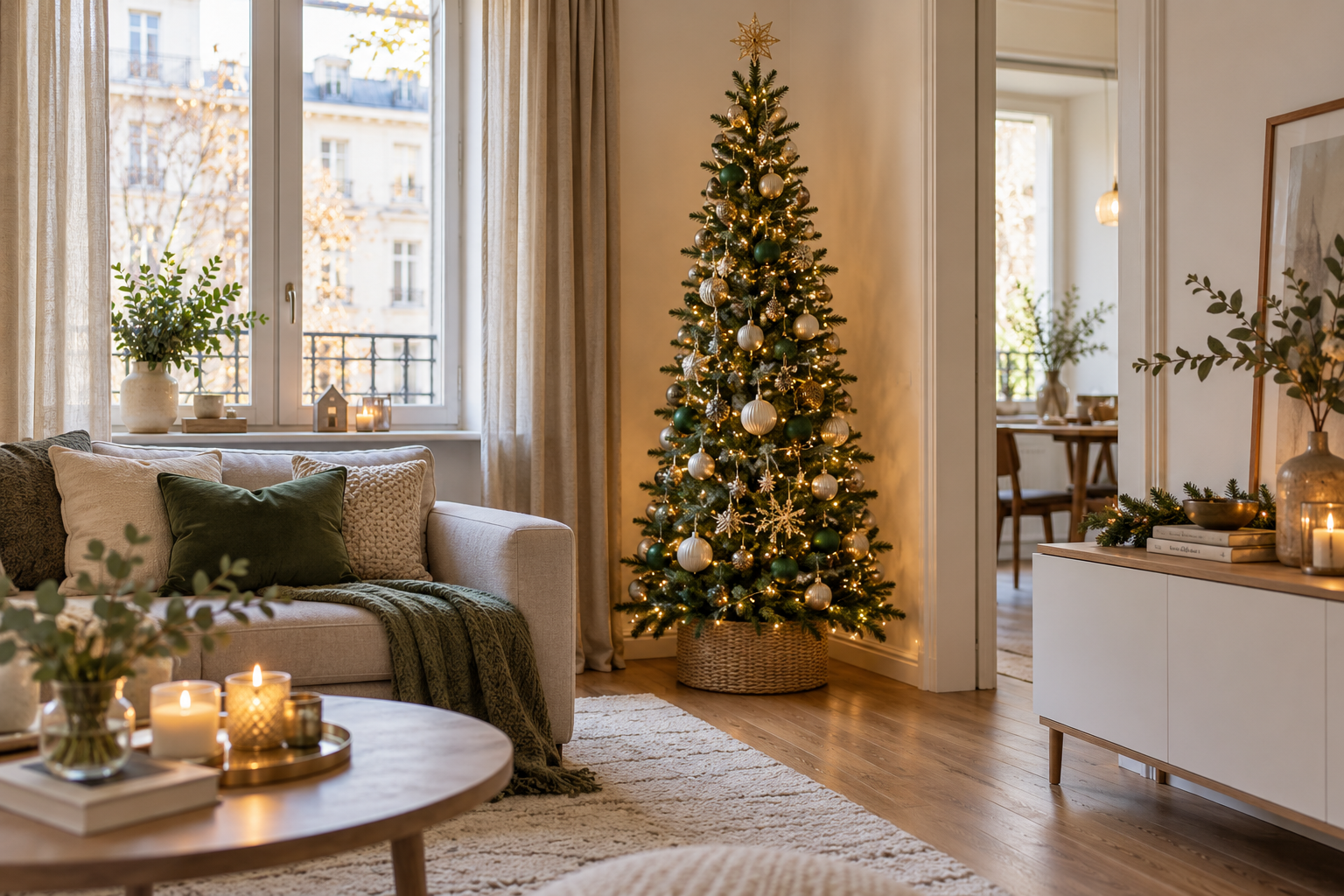 Albero di Natale in poco spazio: guida a misure, forme e posizione