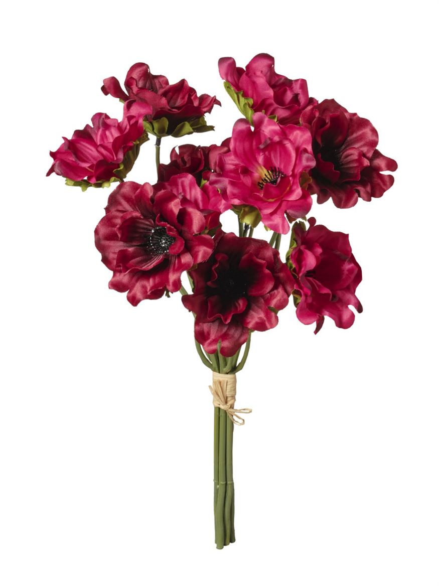 Art. Mazzo Anemone Cm38 - Mixed Red
