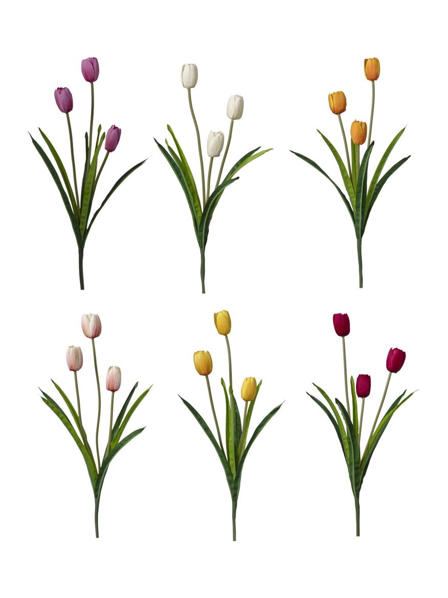 Art. Mazzo Tulipani X3 - 20x50cm Mix Color