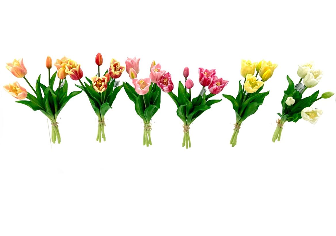 Art. Mazzo Tulipani X5 34cm - Lt Pink