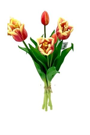 Art. Mazzo Tulipani X5 34cm - Red Yellow