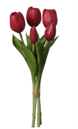 Art. Mazzo Tulipano X5 Cm12x12x28 Red