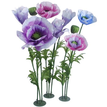 Art. Ramo Anemone Gigante H.200 - 9pz Mix Colors