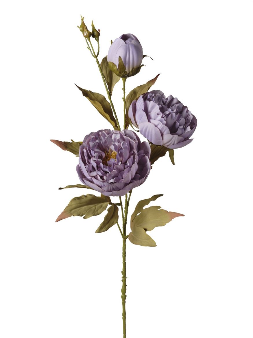 Art. Ramo Ant. Peonie X3 Teste Cm 80 - Old Blue