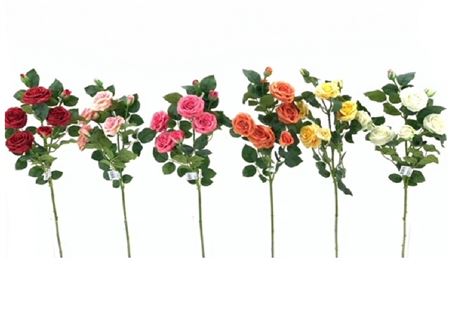 Art. Ramo Rosa Spray X7 77cm - White