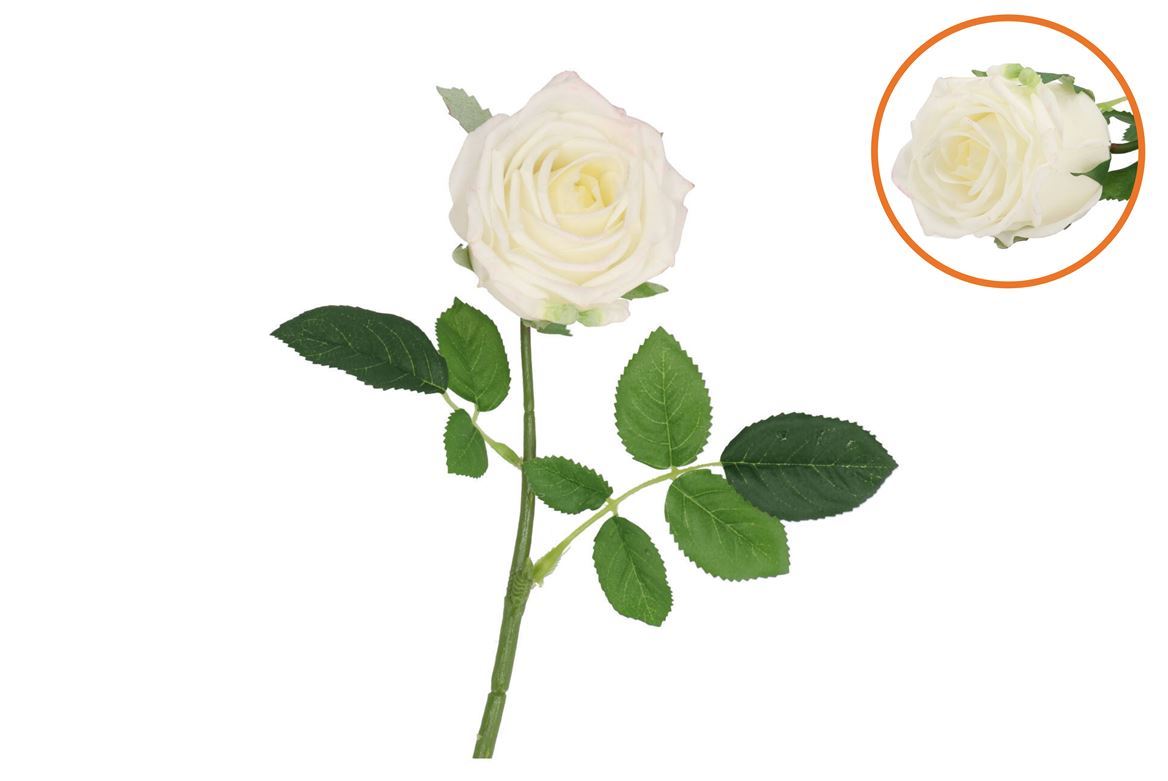 Art. Ramo Silk Rose White Real Touch 43cm