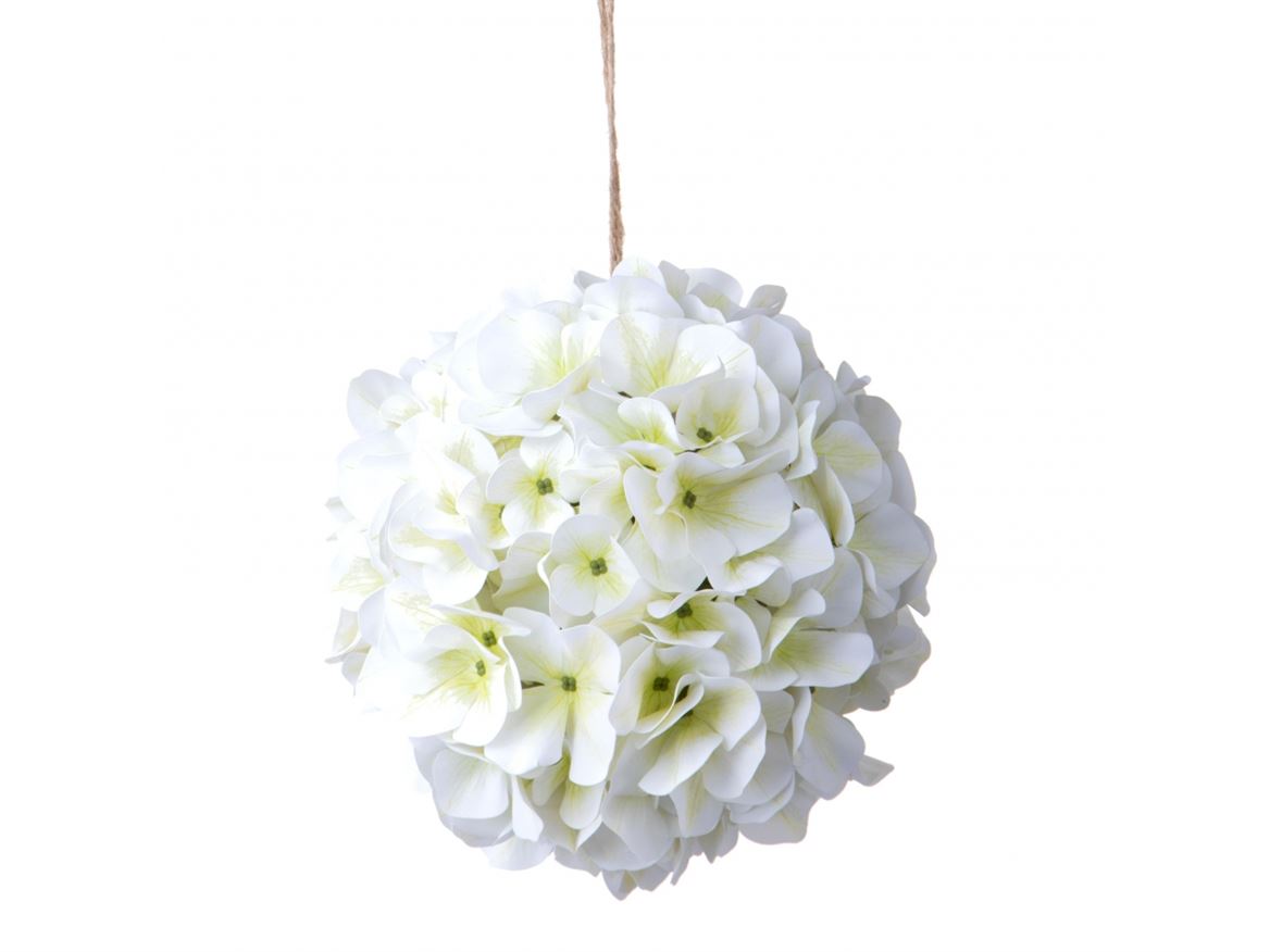 Art. Sfera Ortensia Da Appendere 18cm Cream