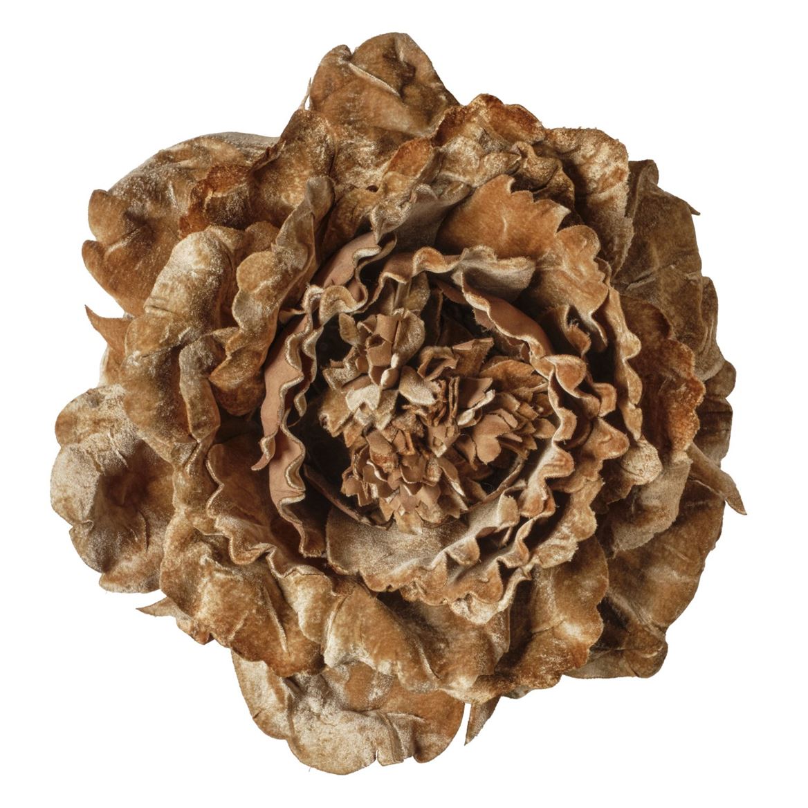 Art. Testa Peonia Velluto 58x58x18cm - Tan
