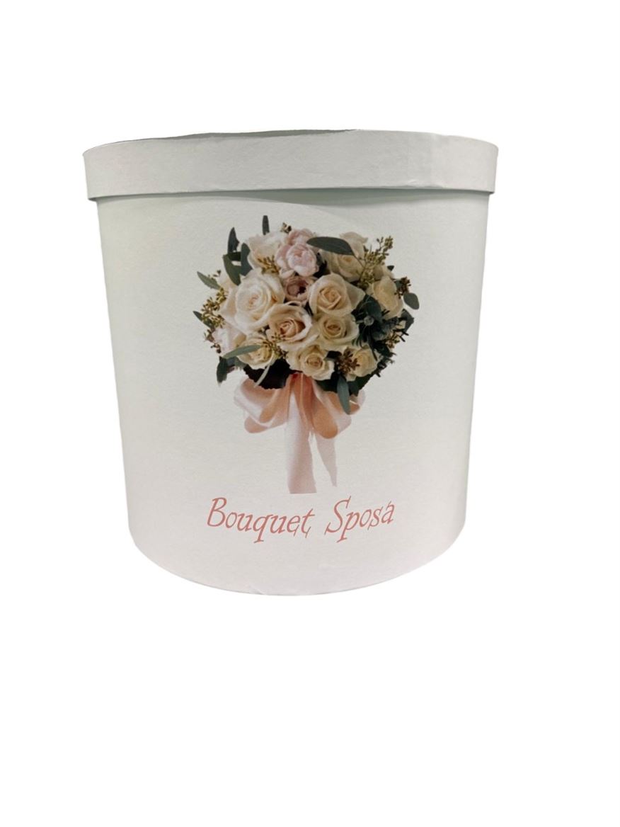 Box. Bouquet Sposa Fiori Rosa