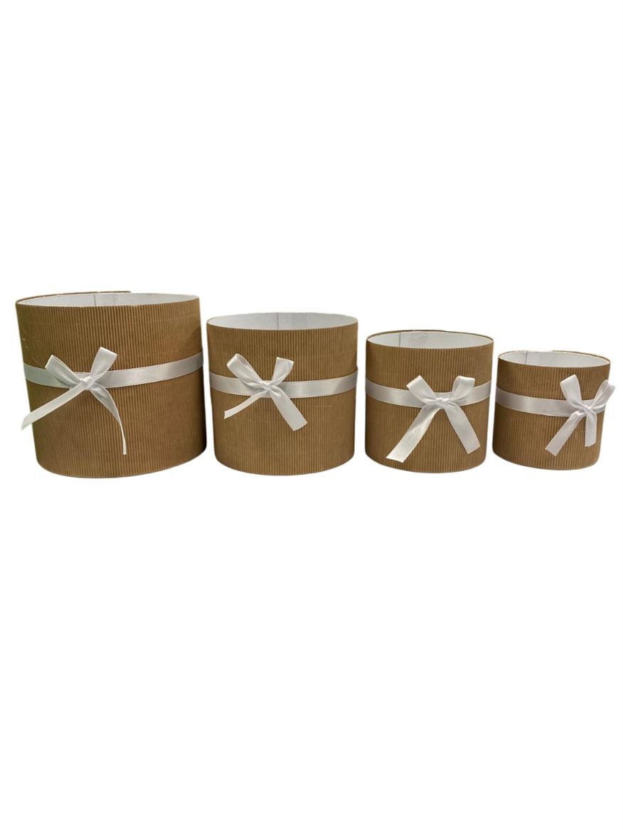 Box. Plissettato 4pz Fiocco Bianco - D.17-15-12-10
