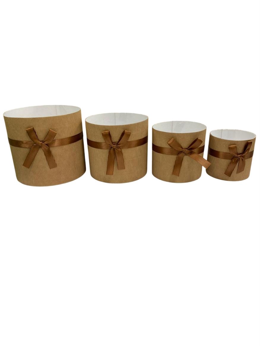 Box. Plissettato 4pz Fiocco Brown - D.17-15-12-10