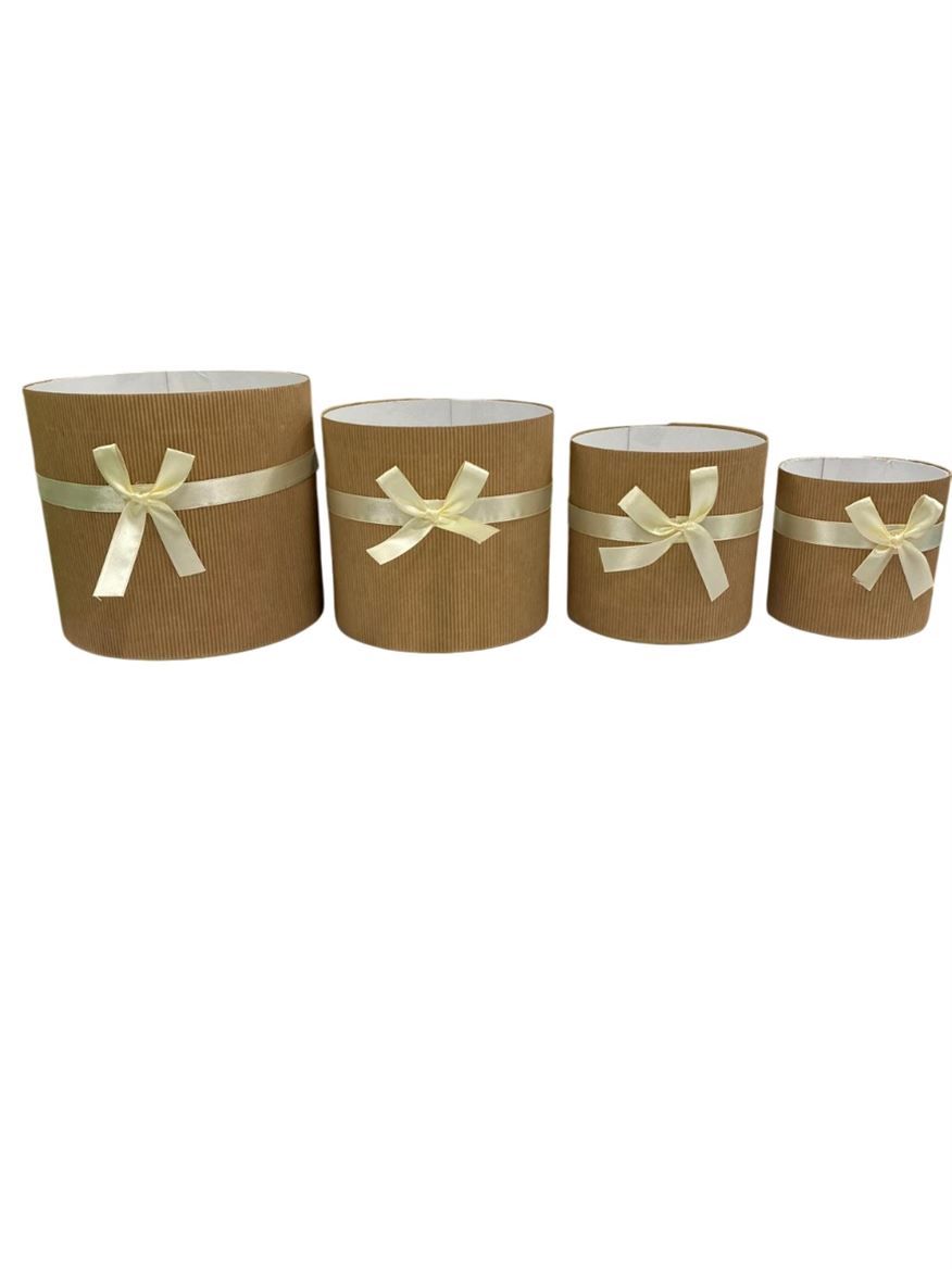 Box. Plissettato 4pz Fiocco Crema - D.17-15-12-10