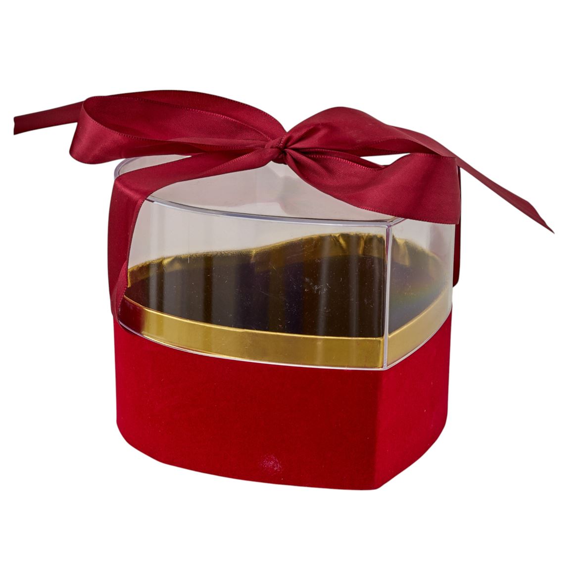 Box. Scatola Cuore Nastro Fiocco Rosso 14.5x11.5cm