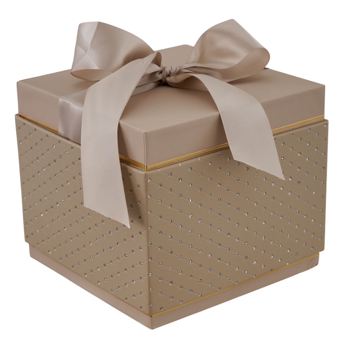 Box. Scatola Quadrata Grande 18x18h16cm - Crema