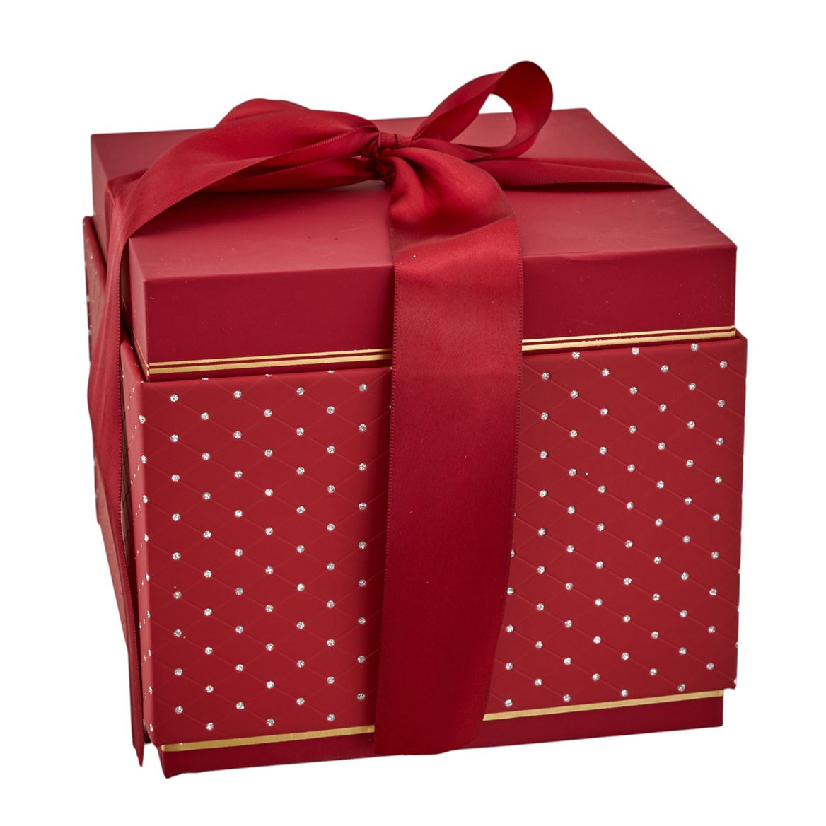 Box. Scatola Quadrata Grande 18x18h16cm - Red