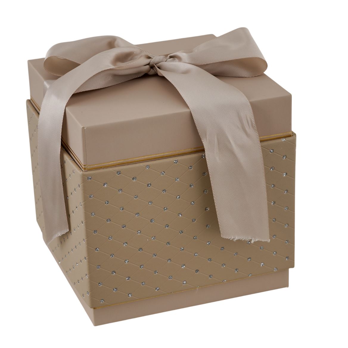Box. Scatola Quadrata Media 14x14h14cm - Crema