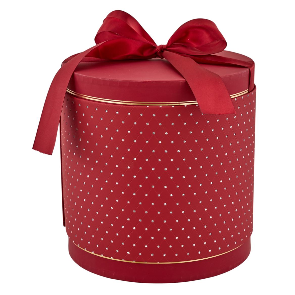 Box. Scatola Tonda Grande D.21 H.22cm - Red