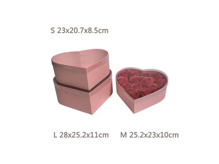 Box. Scatola Tris Rosa Coperchio Trasp.