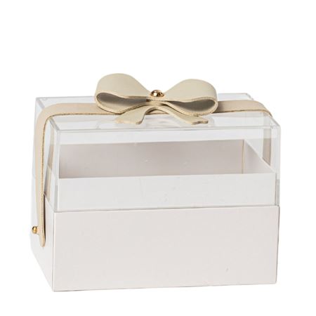 Box. Scatolina Plexiglass Rett. Bianca 14x9 H.10cm