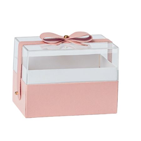 Box. Scatolina Plexiglass Rett. Rosa 14x9 H.10cm
