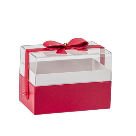 Box. Scatolina Plexiglass Rett. Rossa 14x9 H.10cm