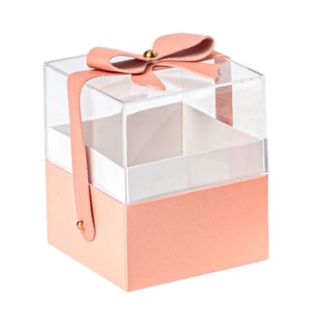Box. Scatolina Plexiglass Rosa 9.5x9.5 H.11cm