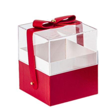 Box. Scatolina Plexiglass Rossa 9.5x9.5 H.11cm