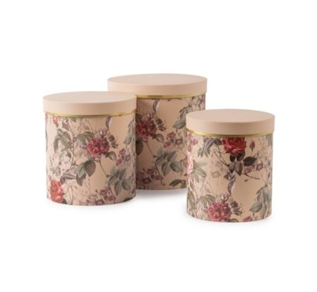 Box. Tris Tondo Fiori Rosa