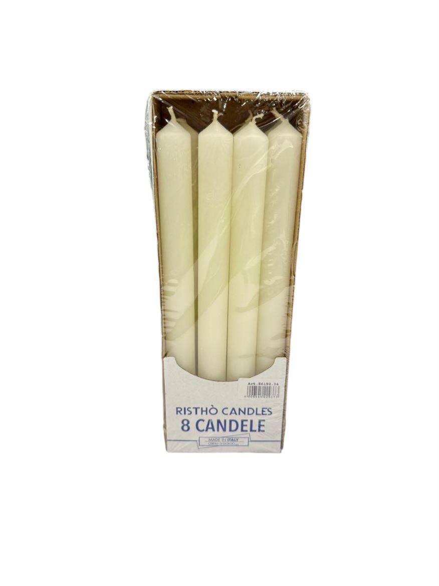 Candele. Cilindrica Cm25 Vass. 8pz - Panna