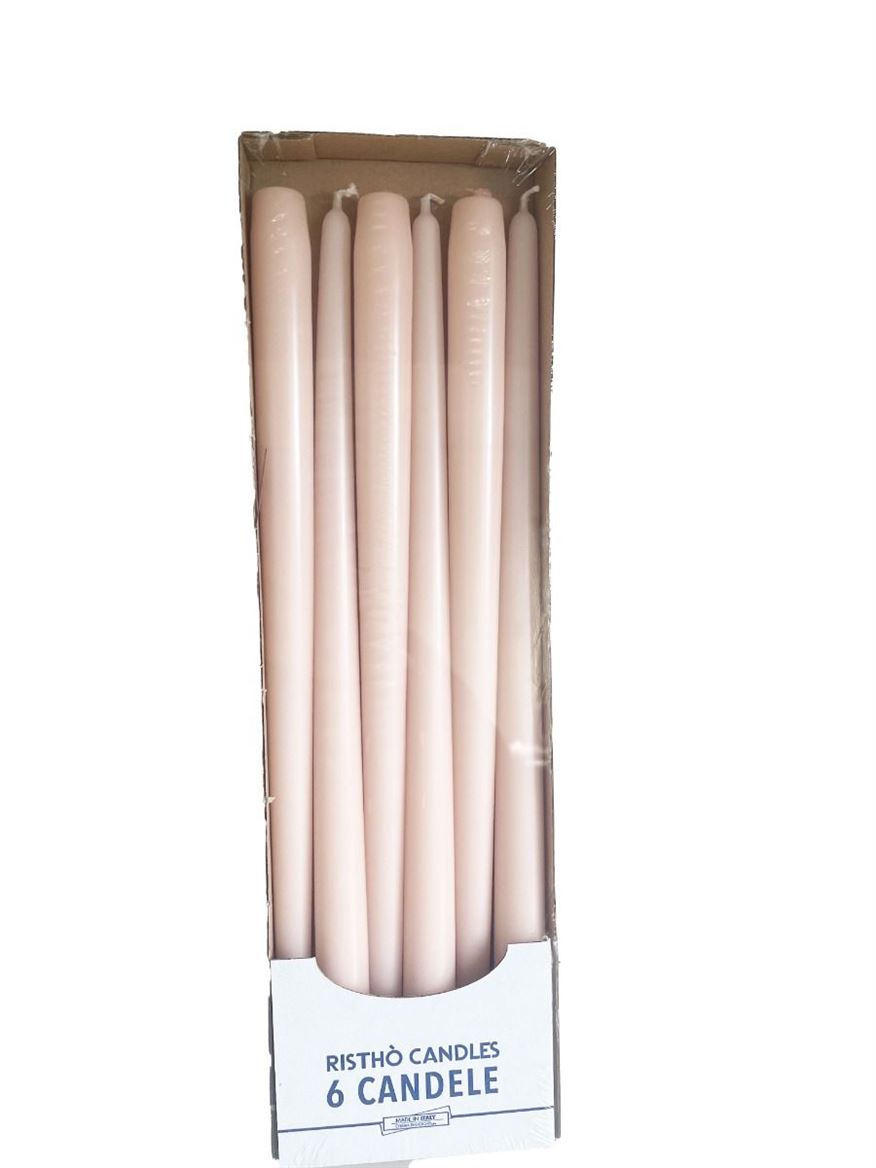 Candele. Conico Cm40 Vass.6pz - Cipria Nude