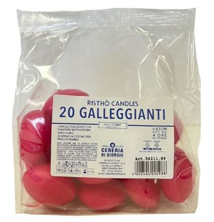 Candele. Gall.ovale Busta 20pz Indian Red