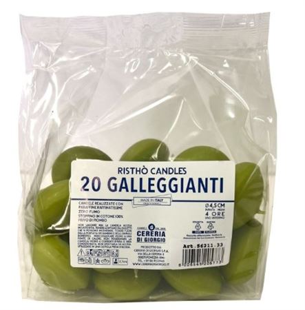 Candele. Gall.ovale Busta 20pz Verde Oliva
