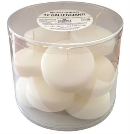 Candele. Gall.ovale D7cm Ast.12pz Ristho Bianco