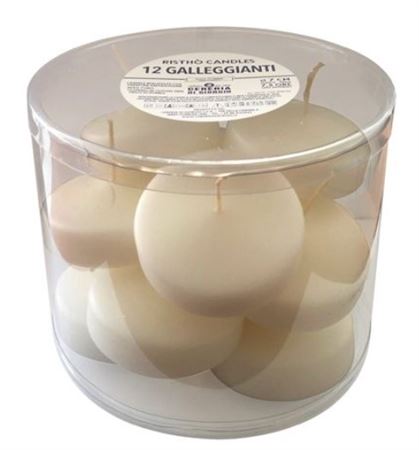 Candele. Gall.ovale D7cm Ast.12pz Ristho Panna