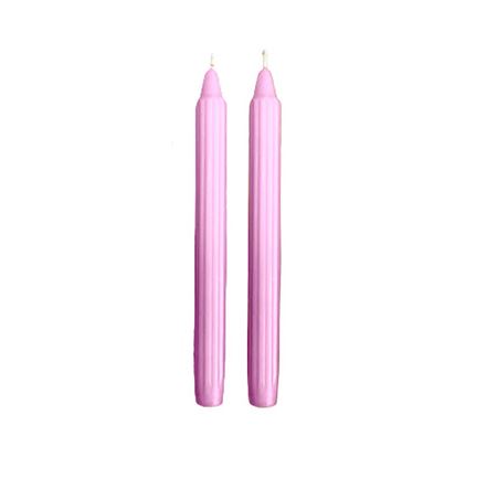 Candele. Scanalata Dorica 25cm 8pz.- Rosa Polvere