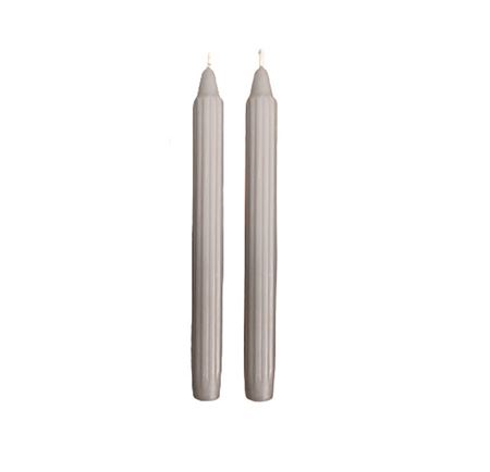 Candele. Scanalata Dorica 25cm 8pz. - Tortora