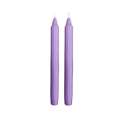 Candele. Scanalata Dorica 25cm 8pz.- Viola Polvere