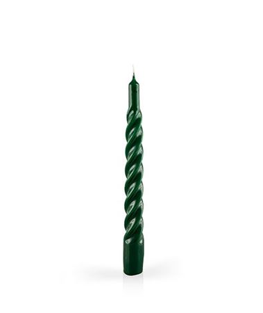 Candele. Tortiglione 21cm Laccato 6pz- Verde Scuro