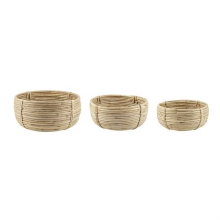 Cesti Caspò. Rattan 3pz D.25-22-19 H.12-10-8cm