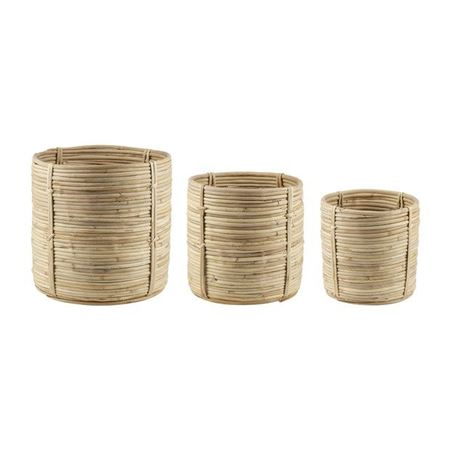 Cesti Caspò. Rattan 3pz D.27-22-18 H.27-22-18cm