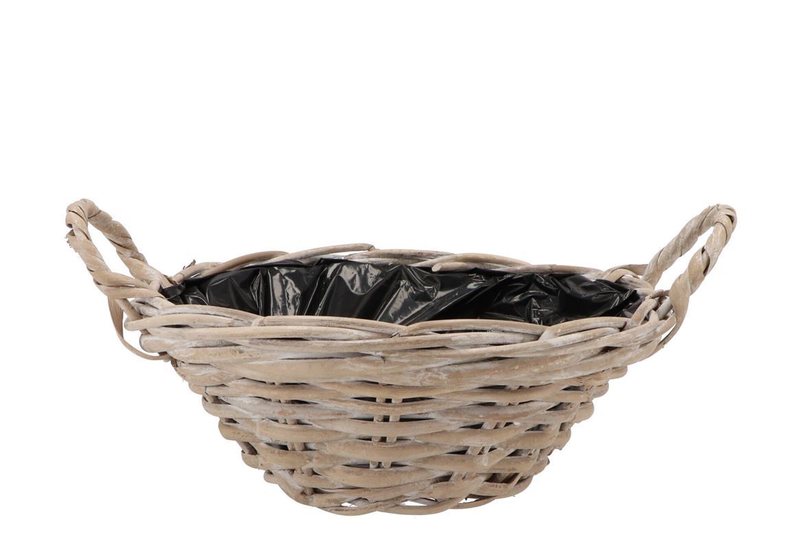 Cesti Caspò. Rattan Ovale Con Manici D35xh14cm
