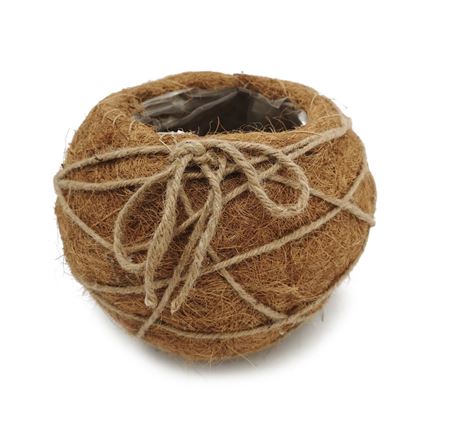 Cesti Caspò. Sfera In Cocco Con Corda D.22h.23cm