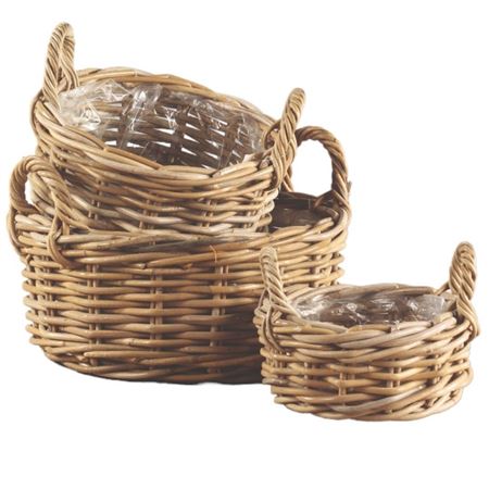 Cesti Caspò. Trio Rattan D.25 H11- D.38h17cm