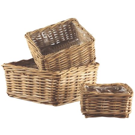 Cesti Caspò. Trio Rattan P24x24h12 Gr38x38h18cm