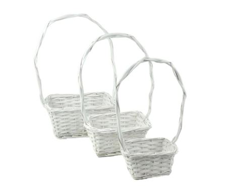 Cesti Caspò. Vimini Rett. Bianco S/3 D.16x10-26x19