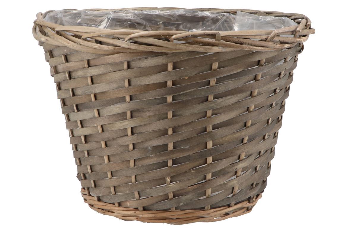 Cesti Caspò. Wicker Basket Round Grey 35x25cm