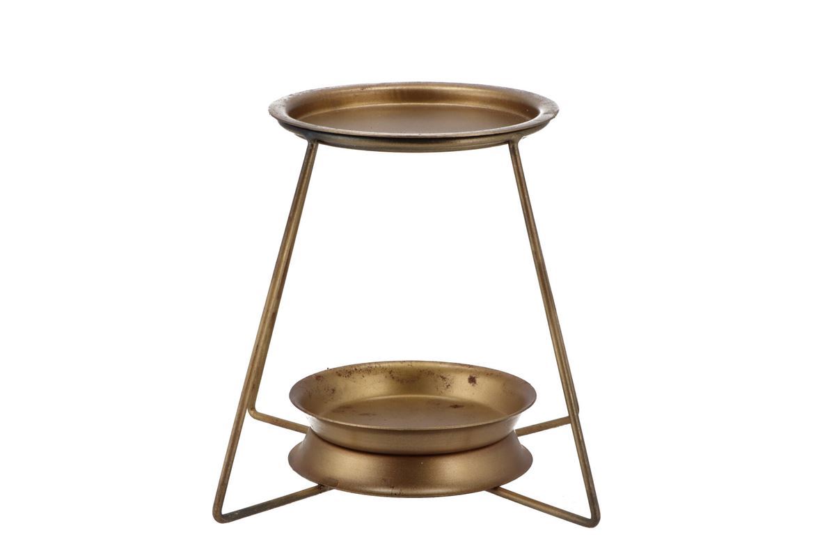 Deco. Amber Gold Candle Burner 10x18x13cm