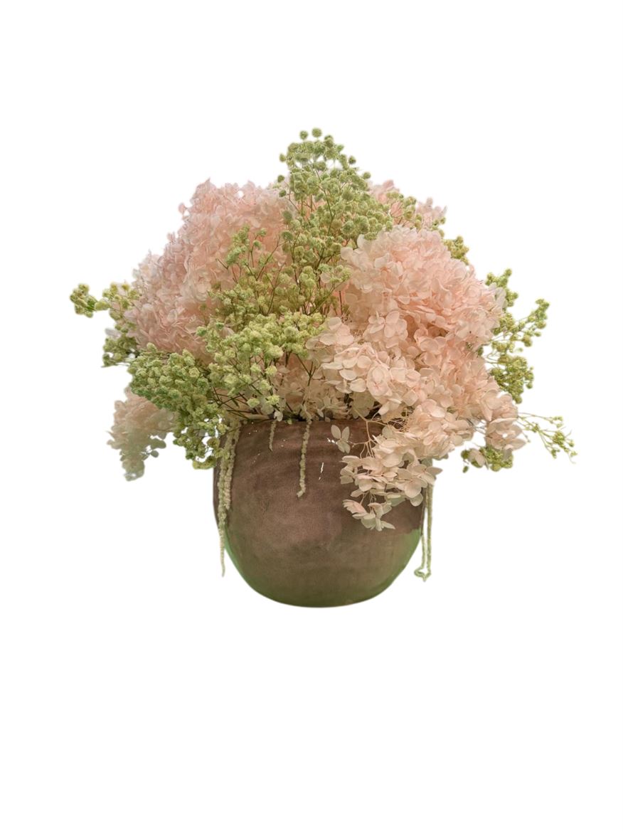 Deco. Hydra. Gyps + Vaso Old Pink Ball Pot