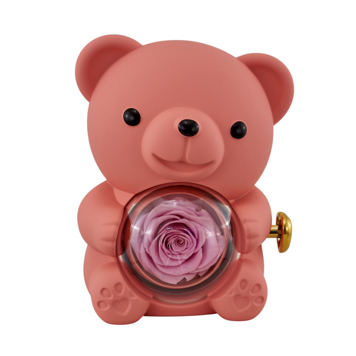 Deco. Scatola Orso + Rosa 12x13x16cm-rosa