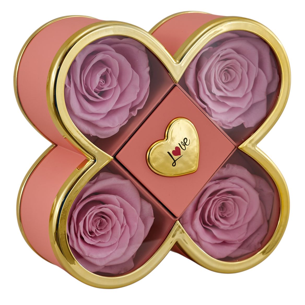 Deco. Scatola Quadrifoglio 14x14x6cm- Rosa